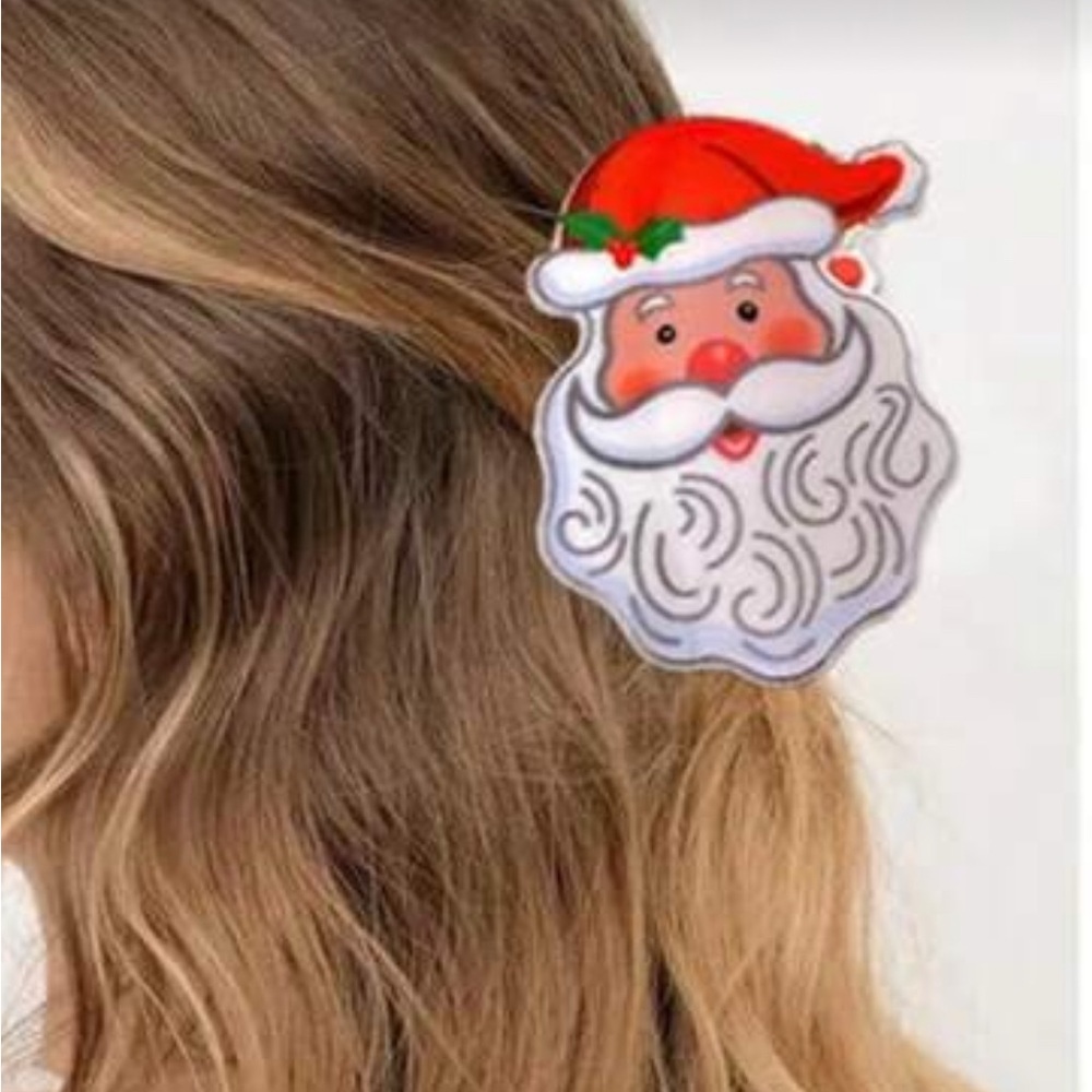 Santa Christmas Hair Claw Clip